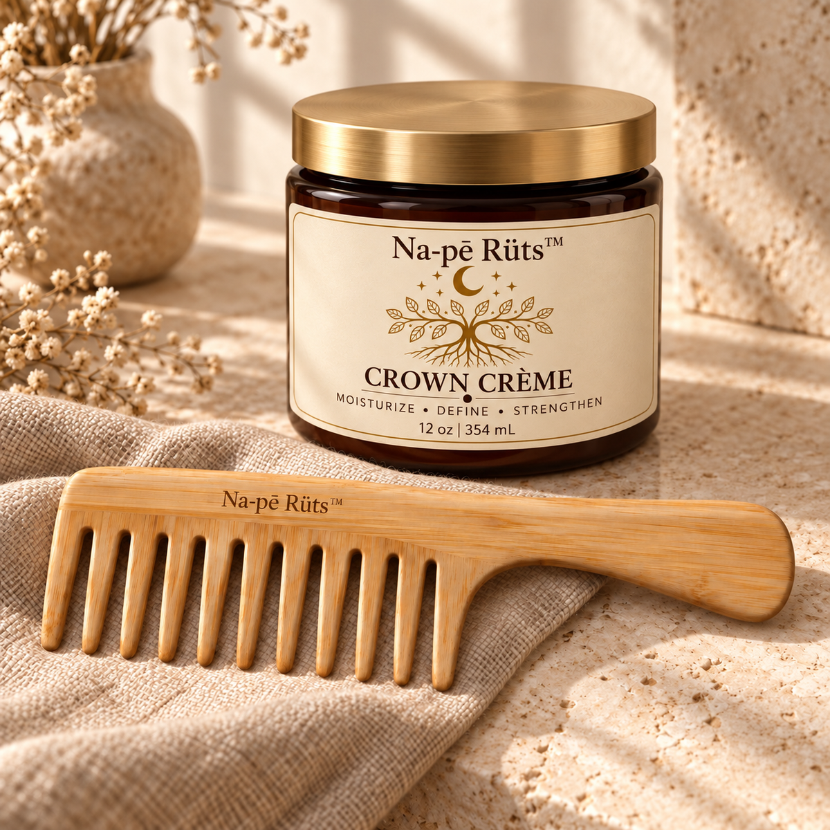 Na-pē Rüts™ Bamboo Wide-Tooth Comb